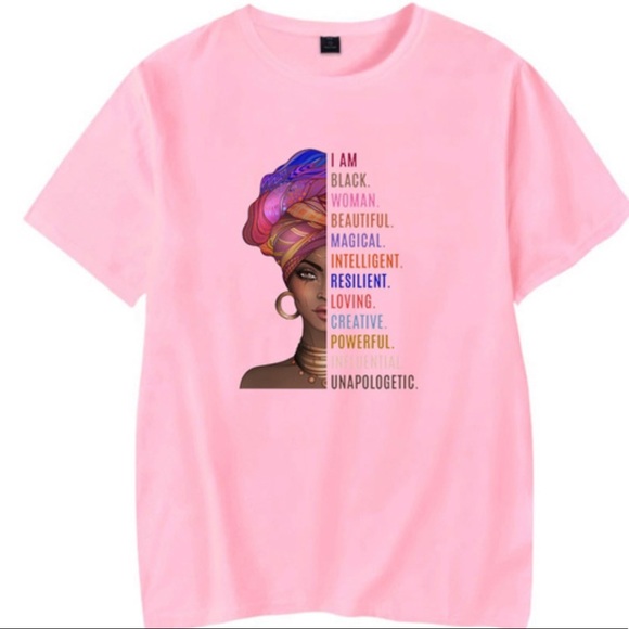 I Am Black Woman Beautiful Magic Intelligent Print T-shirt - Picture 3 of 5